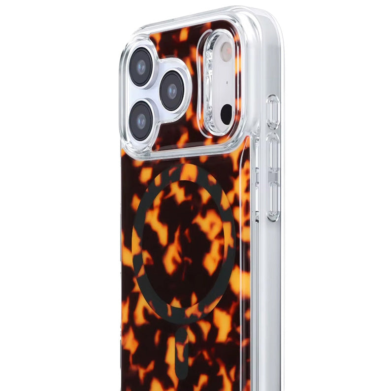 Handyhülle für iPhone 17 Pro Max, Crong Deluxe MAG MagSafe, Orangefarbener Panther