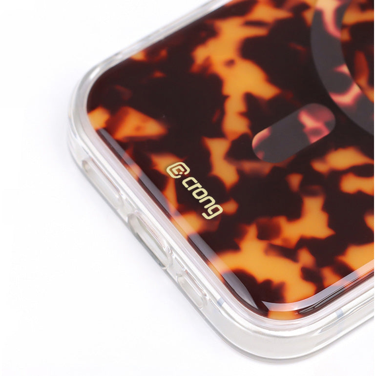 Handyhülle für iPhone 17 Pro Max, Crong Deluxe MAG MagSafe, Orangefarbener Panther