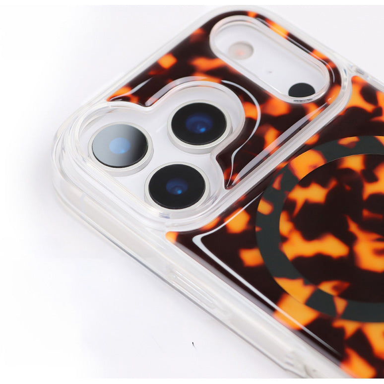 Handyhülle für iPhone 17 Pro Max, Crong Deluxe MAG MagSafe, Orangefarbener Panther