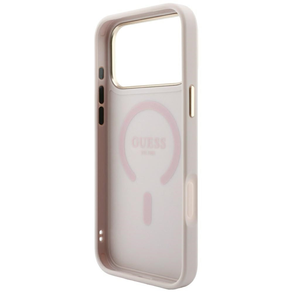 Handyhülle Guess Embossed 4G Classic für iPhone 18 Pro / 17 Pro mit MagSafe, Rosa