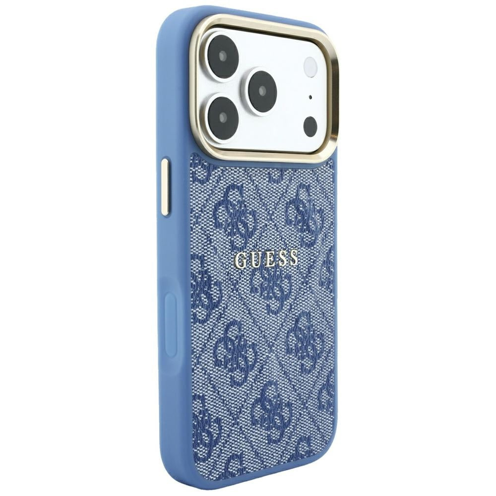 Handyhülle Guess Embossed 4G Classic für iPhone 18 Pro Max / 17 Pro Max mit MagSafe, Blau