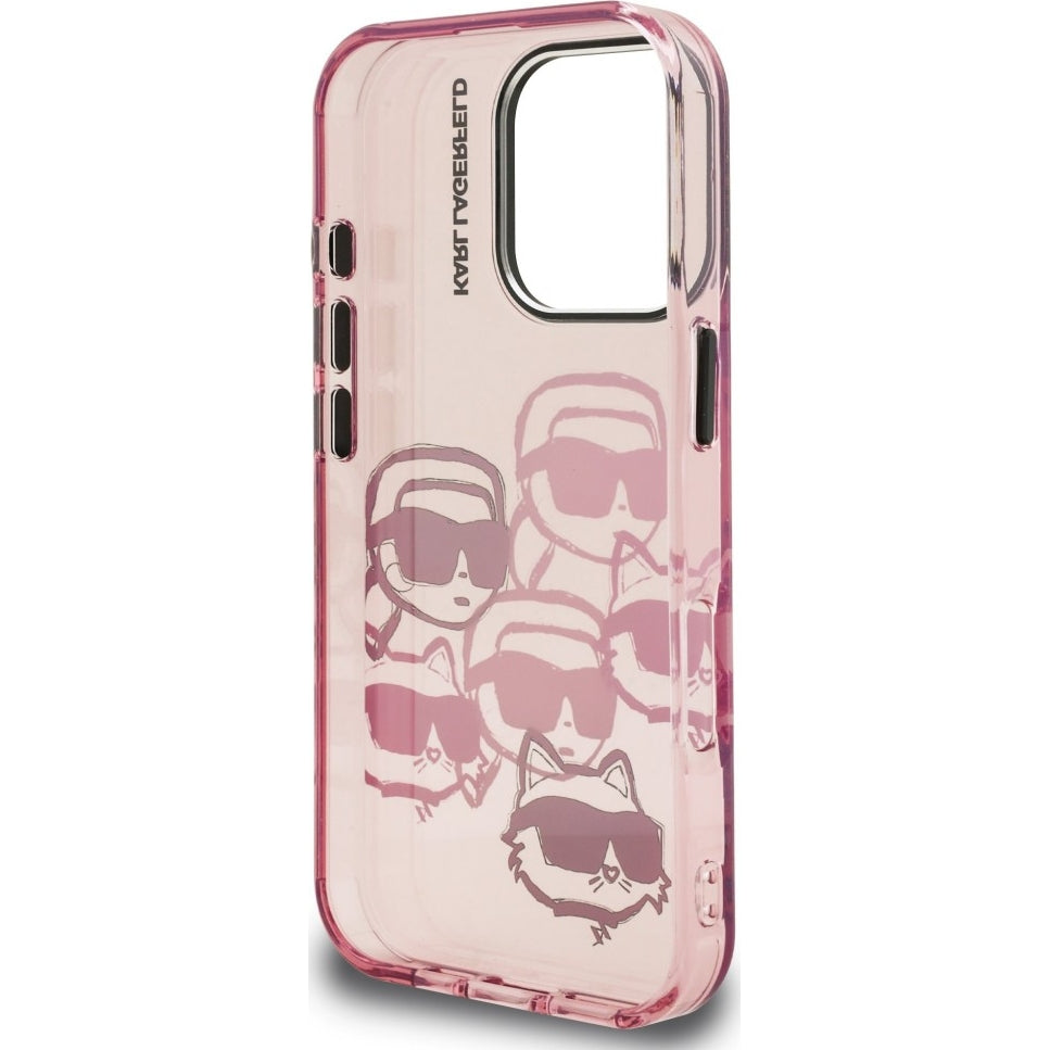 Handyhülle Karl Lagerfeld IML Multi K&C Head Pattern für iPhone 16 Pro Max, Rosa