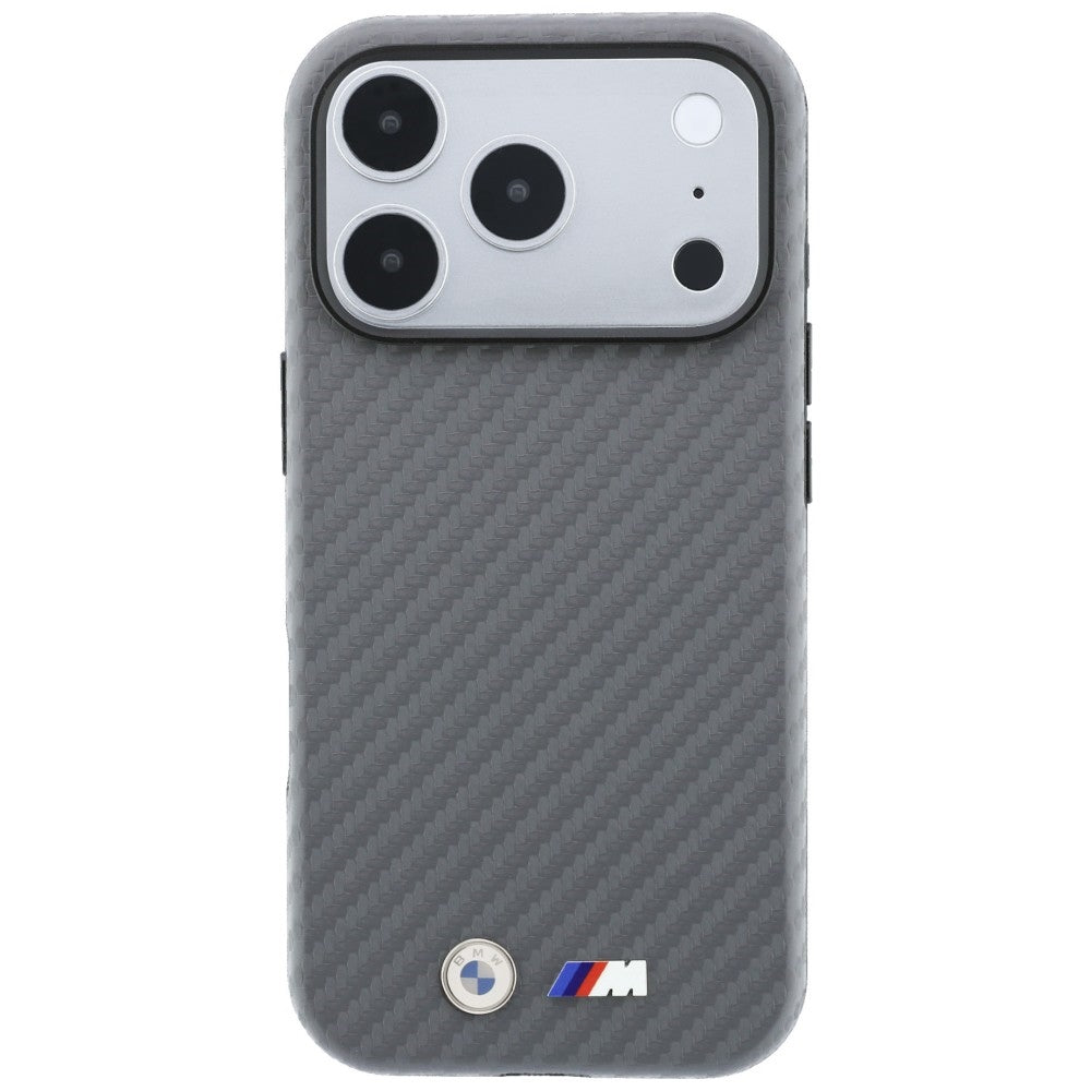 Handyhülle BMW M Carbon Metal Logo MagSafe für iPhone 18 Pro Max / 17 Pro Max, Grau (3/8)