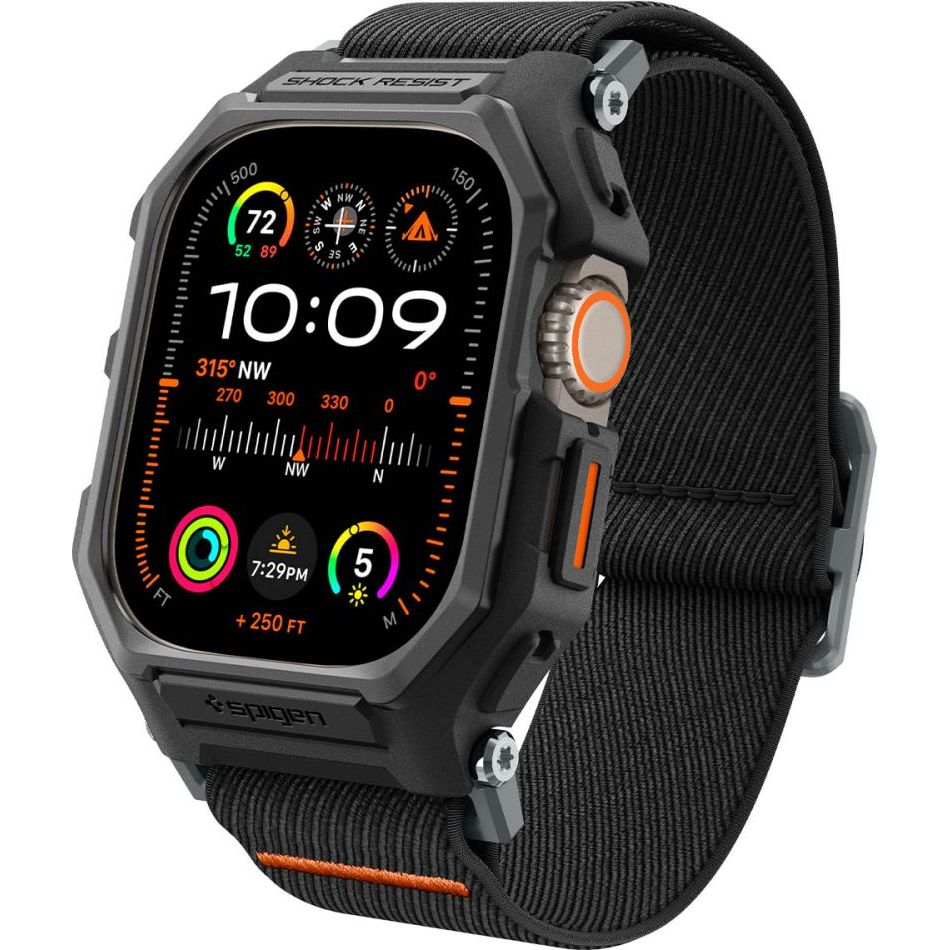 Etui mit Armband für Apple Watch Ultra 3/2/1 49mm, Spigen Lite Fit Pro, Schwarz