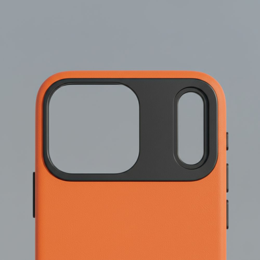 Handyhülle für iPhone 17 Pro Max, YAXO Leather Gear Slim Case MagSafe, Orange