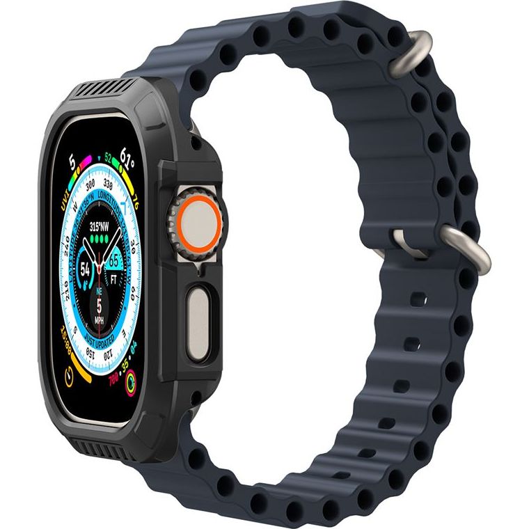Schutzhülle für Apple Watch Ultra 3/2/1 49 mm, Spigen Lock Fit, Schwarz