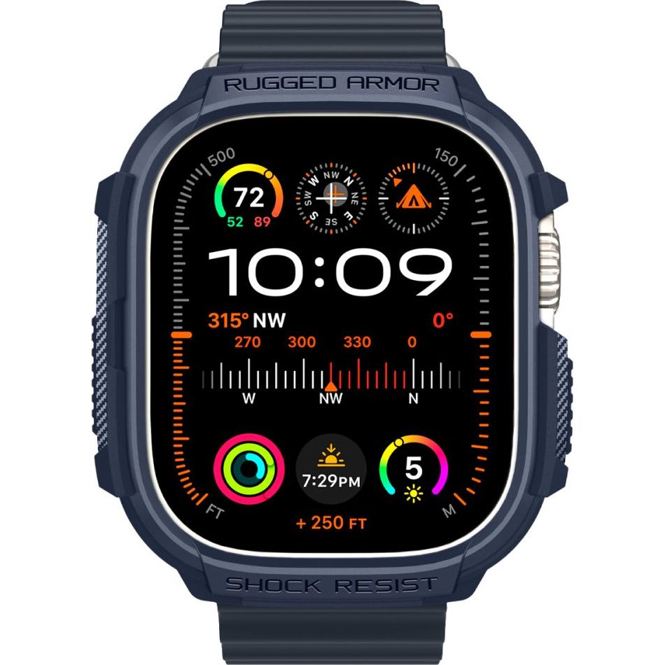 Schutzhülle für Apple Watch Ultra 4/3/2/1 49 mm, Spigen Rugged Armor, Dunkelblau