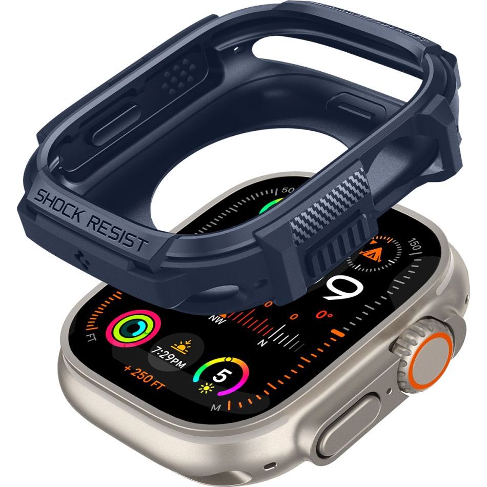 Schutzhülle für Apple Watch Ultra 4/3/2/1 49 mm, Spigen Rugged Armor, Dunkelblau