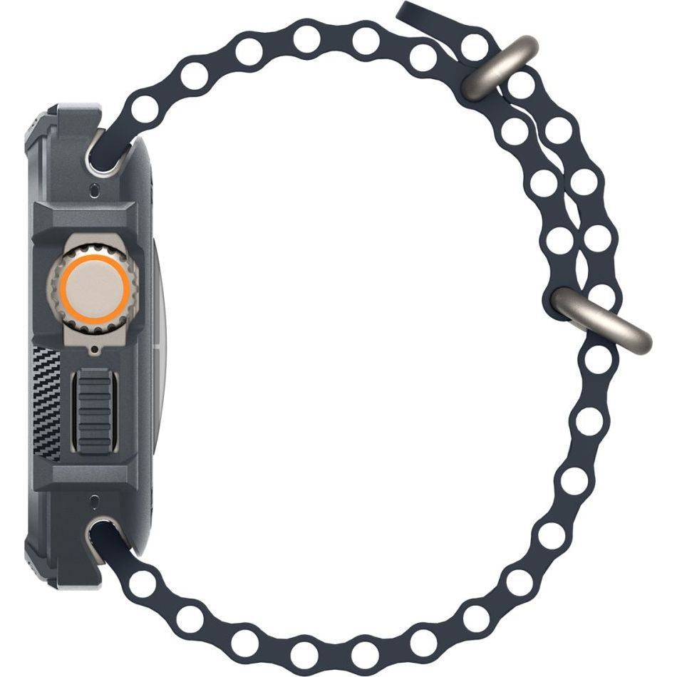 Schutzhülle für Apple Watch Ultra 4/3/2/1 49 mm, Spigen Rugged Armor, Grau