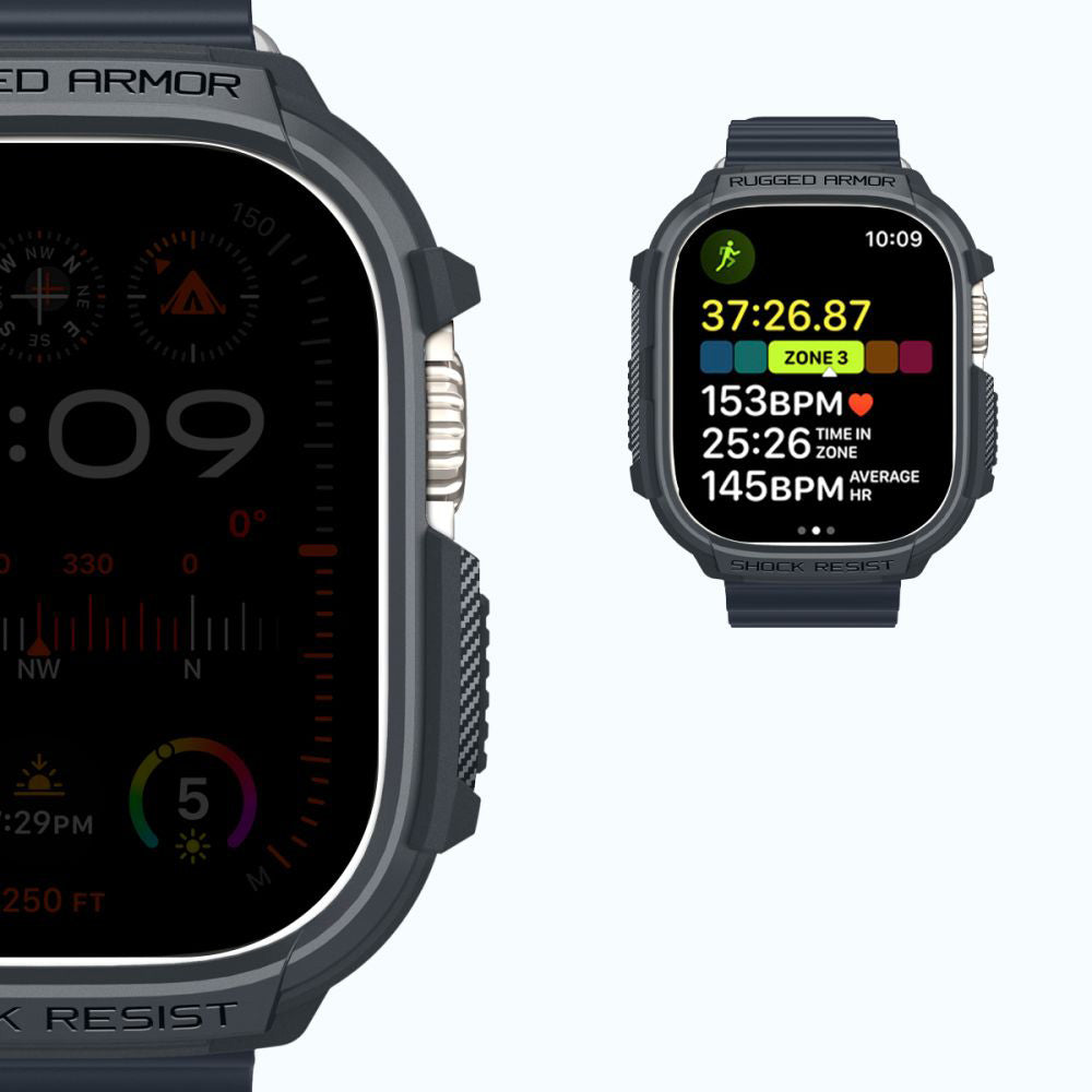 Schutzhülle für Apple Watch Ultra 4/3/2/1 49 mm, Spigen Rugged Armor, Grau