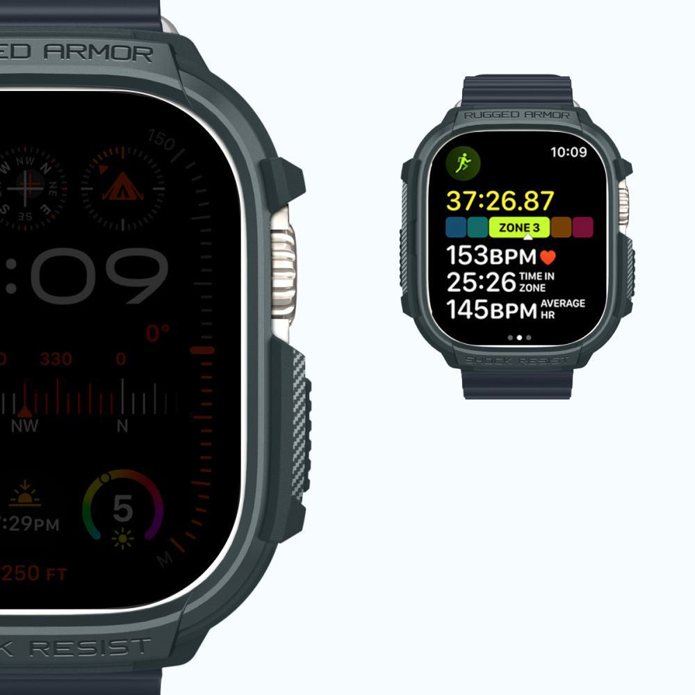 Schutzhülle für Apple Watch Ultra 4/3/2/1 49 mm, Spigen Rugged Armor, Grün