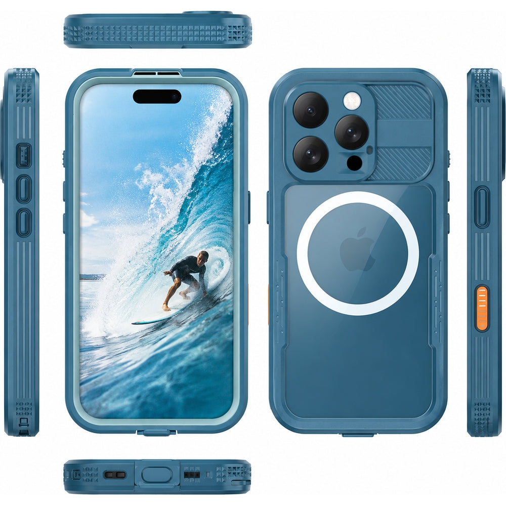 Handyhülle Wasserdicht für iPhone 16 Pro, Crong Seal Cover, Blau