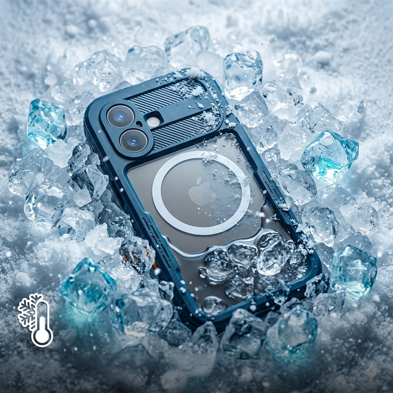 Handyhülle Wasserdicht für iPhone 16 Pro, Crong Seal Cover, Blau
