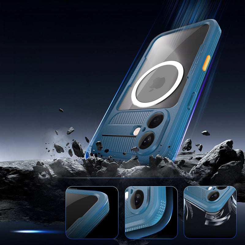 Handyhülle Wasserdicht für iPhone 16 Pro, Crong Seal Cover, Blau