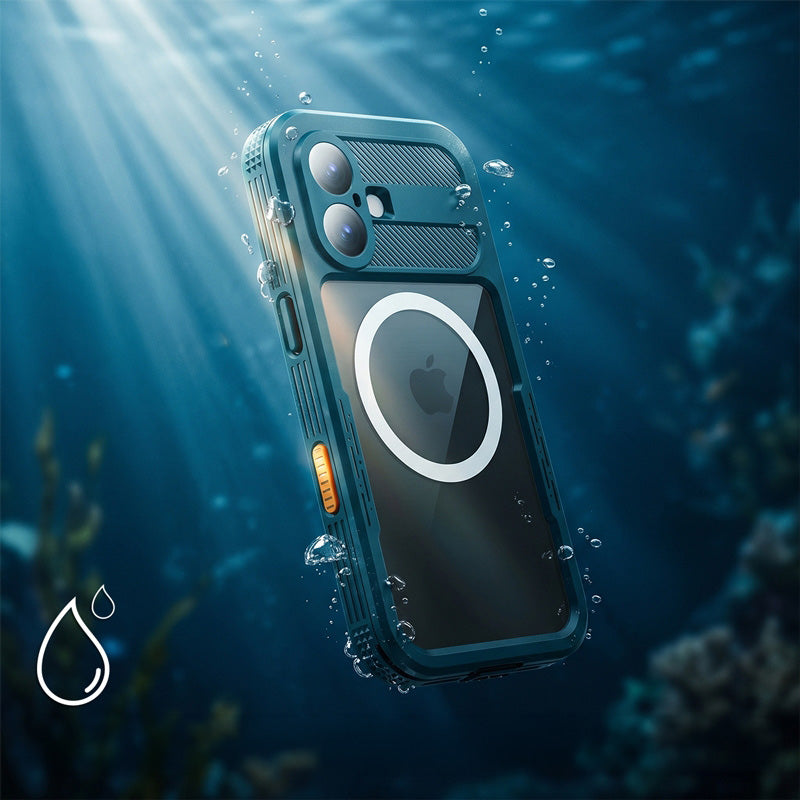 Handyhülle Wasserdicht für iPhone 17 Pro, Crong Seal Cover, Blau
