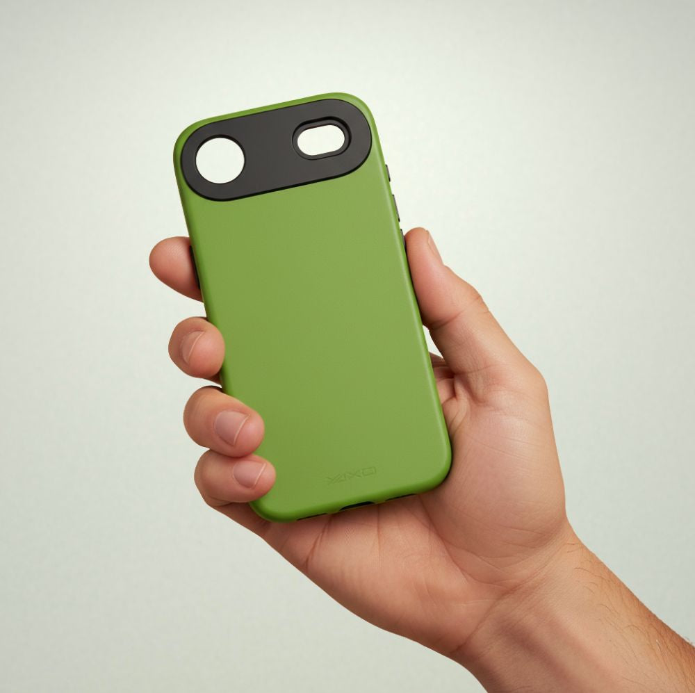 Handyhülle für iPhone Air, YAXO Leather Gear Slim Case MagSafe, Grün
