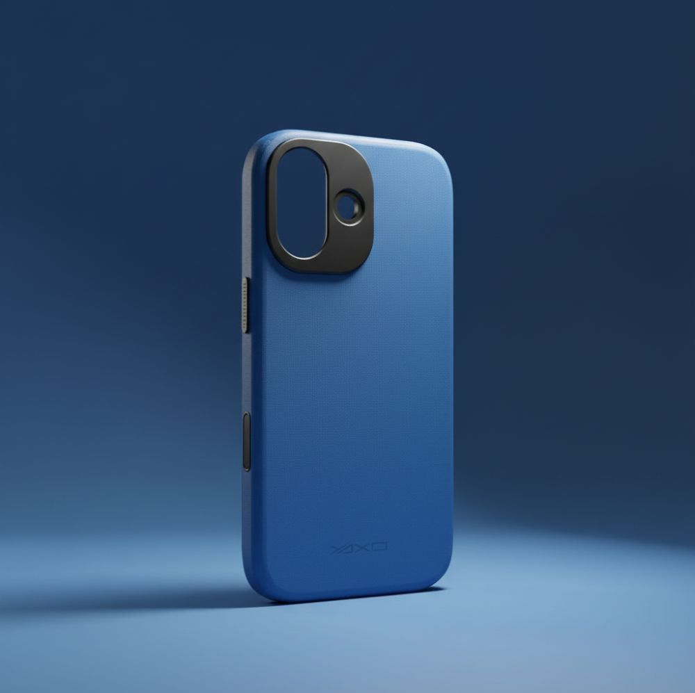 Handyhülle für iPhone 17, YAXO Leather Gear Slim Case MagSafe, Blau