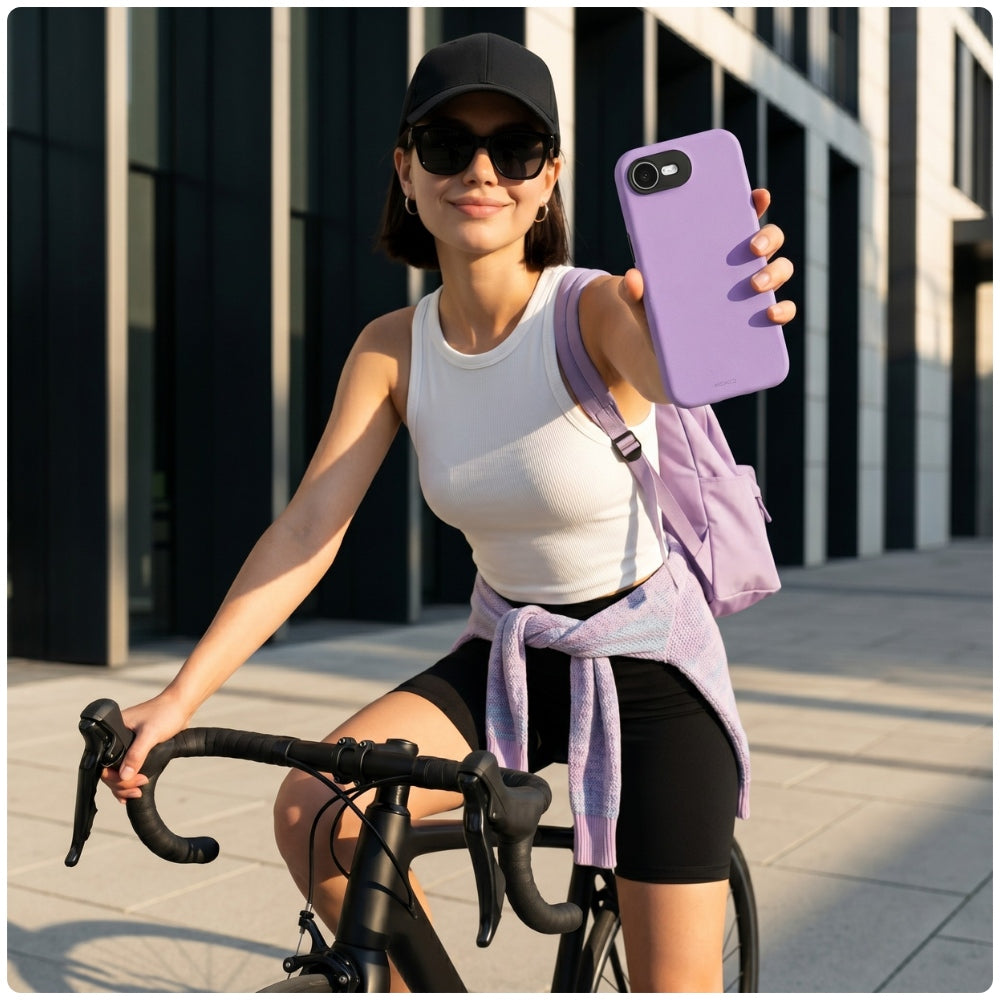 Handyhülle YAXO Leather Gear Slim Case MagSafe für iPhone 17e, violett (5/12)