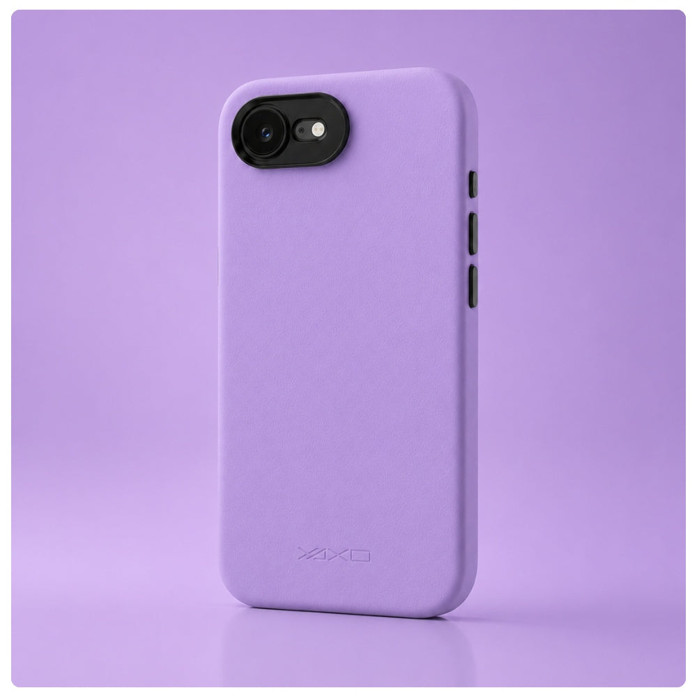 Handyhülle YAXO Leather Gear Slim Case MagSafe für iPhone 17e, violett (6/12)