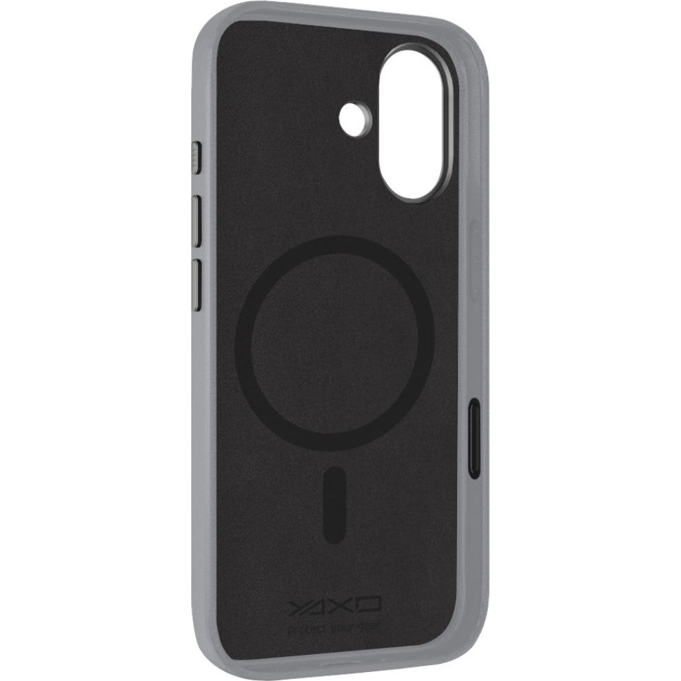 Handyhülle für iPhone 17, YAXO Leather Gear Slim Case MagSafe, Grau