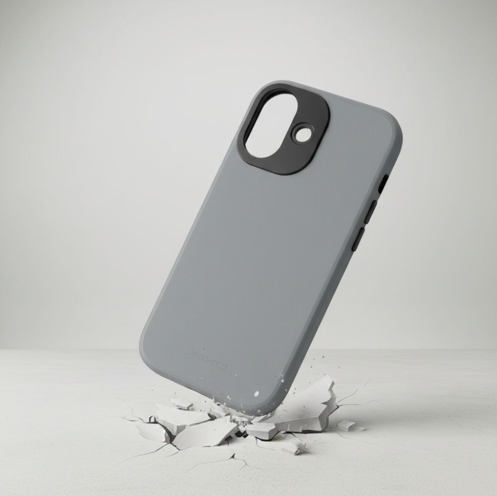 Handyhülle für iPhone 17, YAXO Leather Gear Slim Case MagSafe, Grau