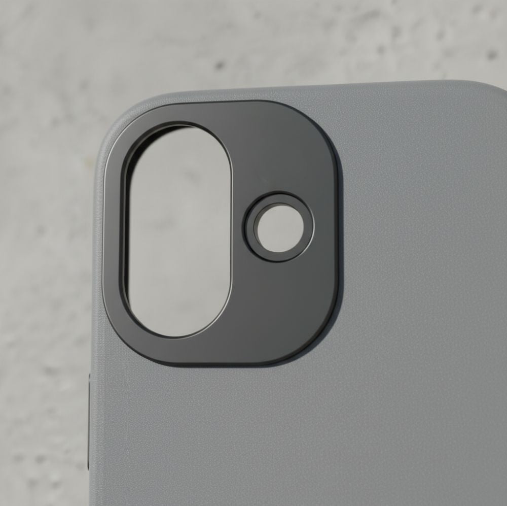 Handyhülle für iPhone 17, YAXO Leather Gear Slim Case MagSafe, Grau