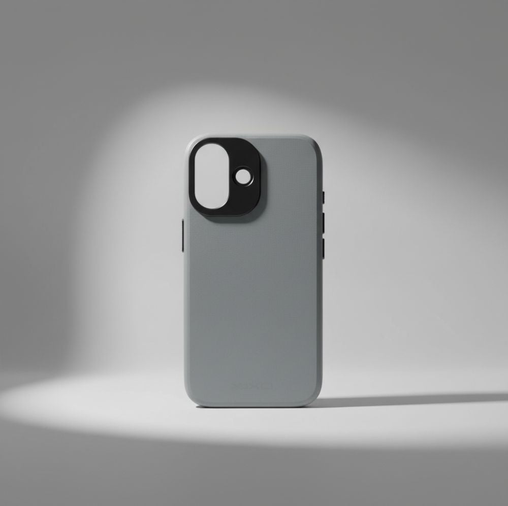 Handyhülle für iPhone 17, YAXO Leather Gear Slim Case MagSafe, Grau