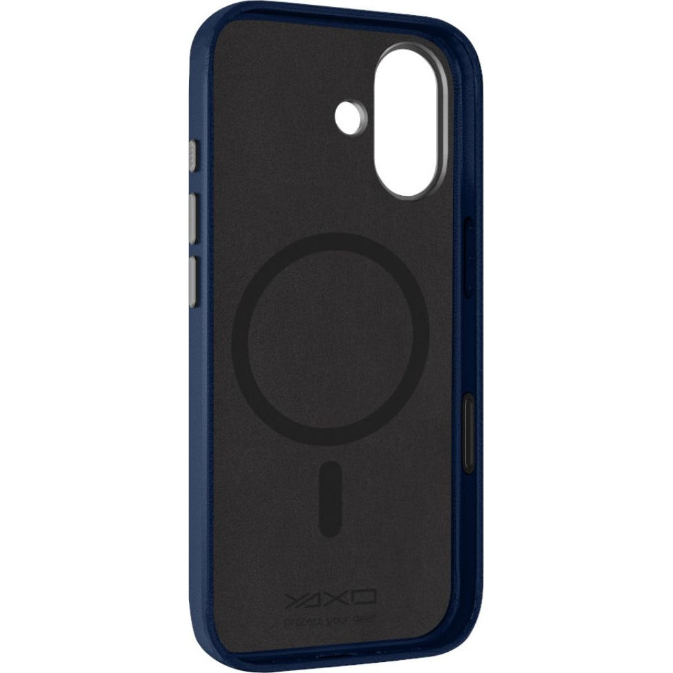 Handyhülle für iPhone 17, YAXO Leather Gear Slim Case MagSafe, Blau