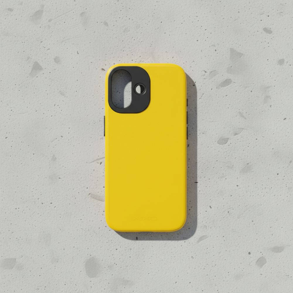 Handyhülle für iPhone 17, YAXO Leather Gear Slim Case MagSafe, Gelb