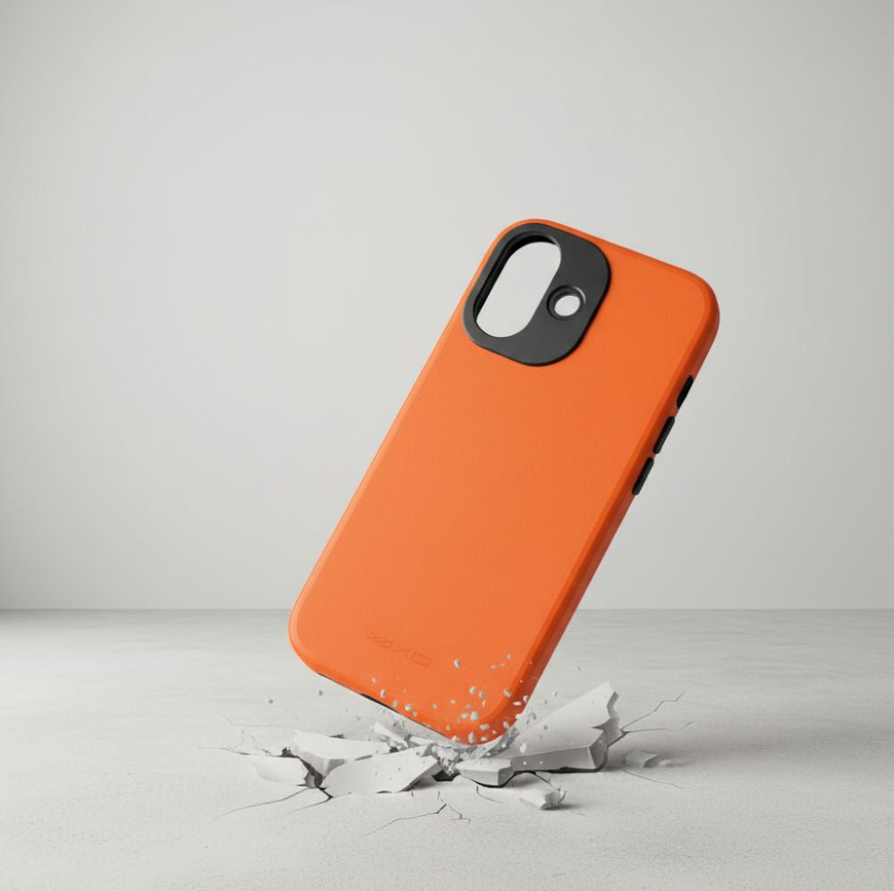 Handyhülle für iPhone 17, YAXO Leather Gear Slim Case MagSafe, Orange