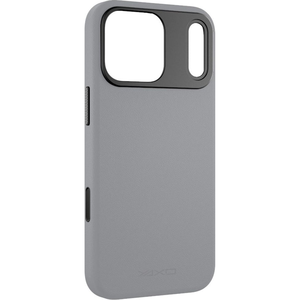 Handyhülle für iPhone 17 Pro, YAXO Leather Gear Slim Case MagSafe, Grau