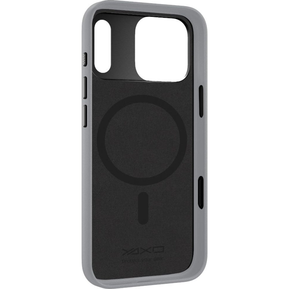 Handyhülle für iPhone 17 Pro, YAXO Leather Gear Slim Case MagSafe, Grau