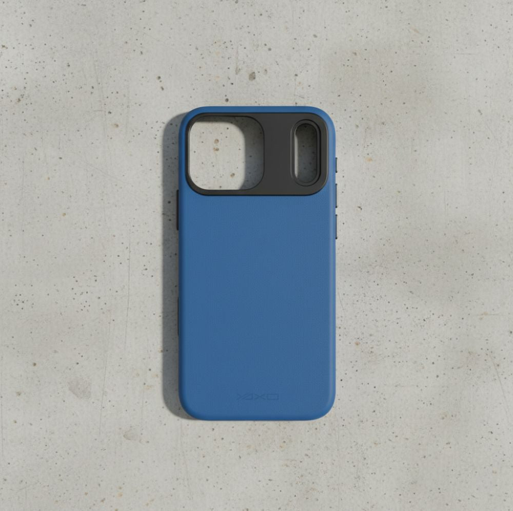 Handyhülle für iPhone 17 Pro, YAXO Leather Gear Slim Case MagSafe, Blau
