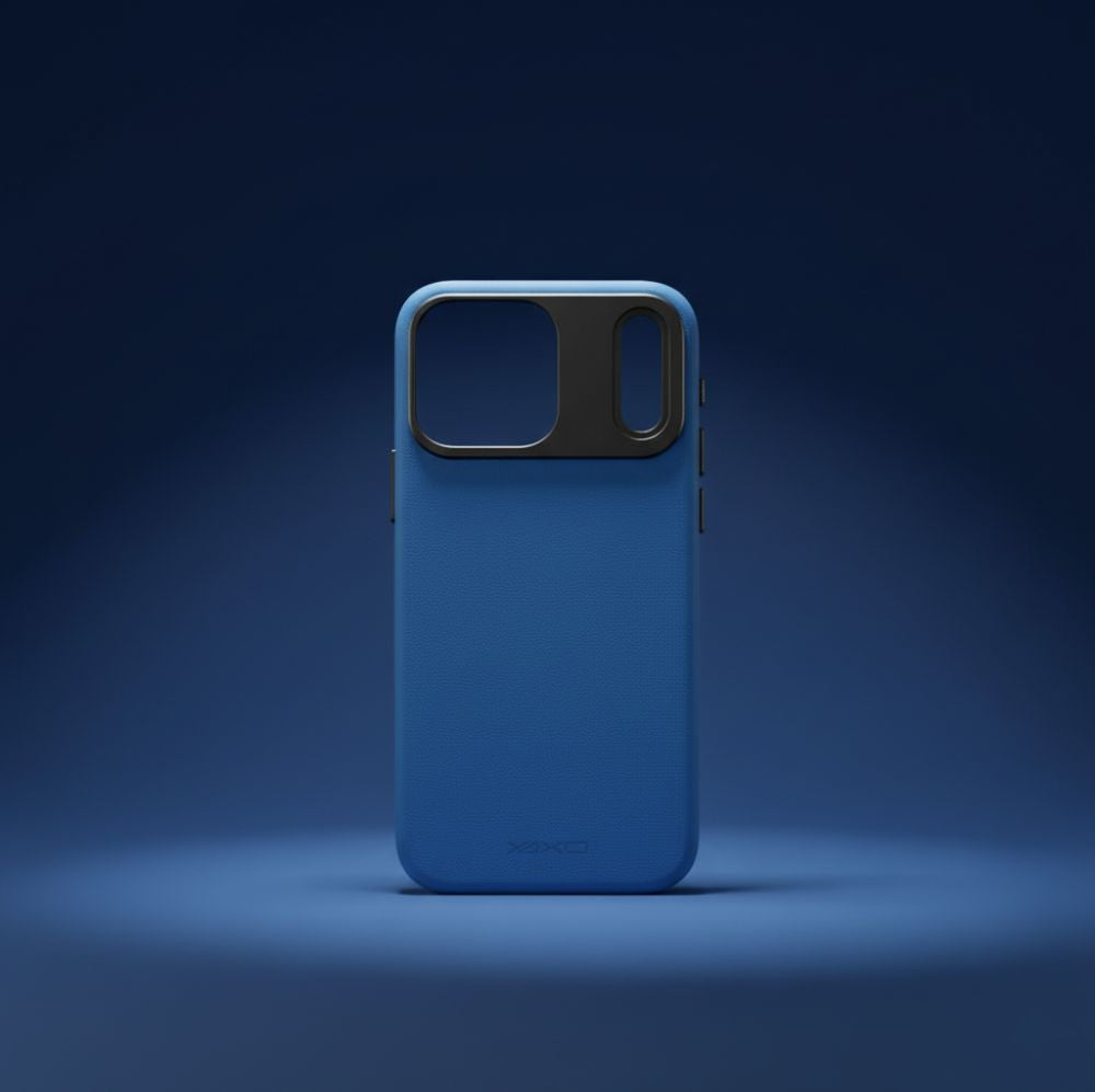 Handyhülle für iPhone 17 Pro, YAXO Leather Gear Slim Case MagSafe, Blau
