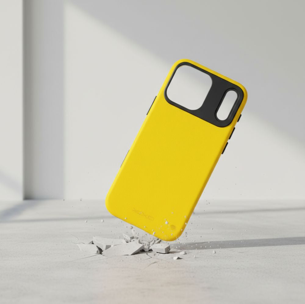 Handyhülle für iPhone 17 Pro, YAXO Leather Gear Slim Case MagSafe, Gelb