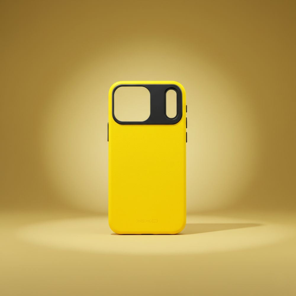 Handyhülle für iPhone 17 Pro, YAXO Leather Gear Slim Case MagSafe, Gelb