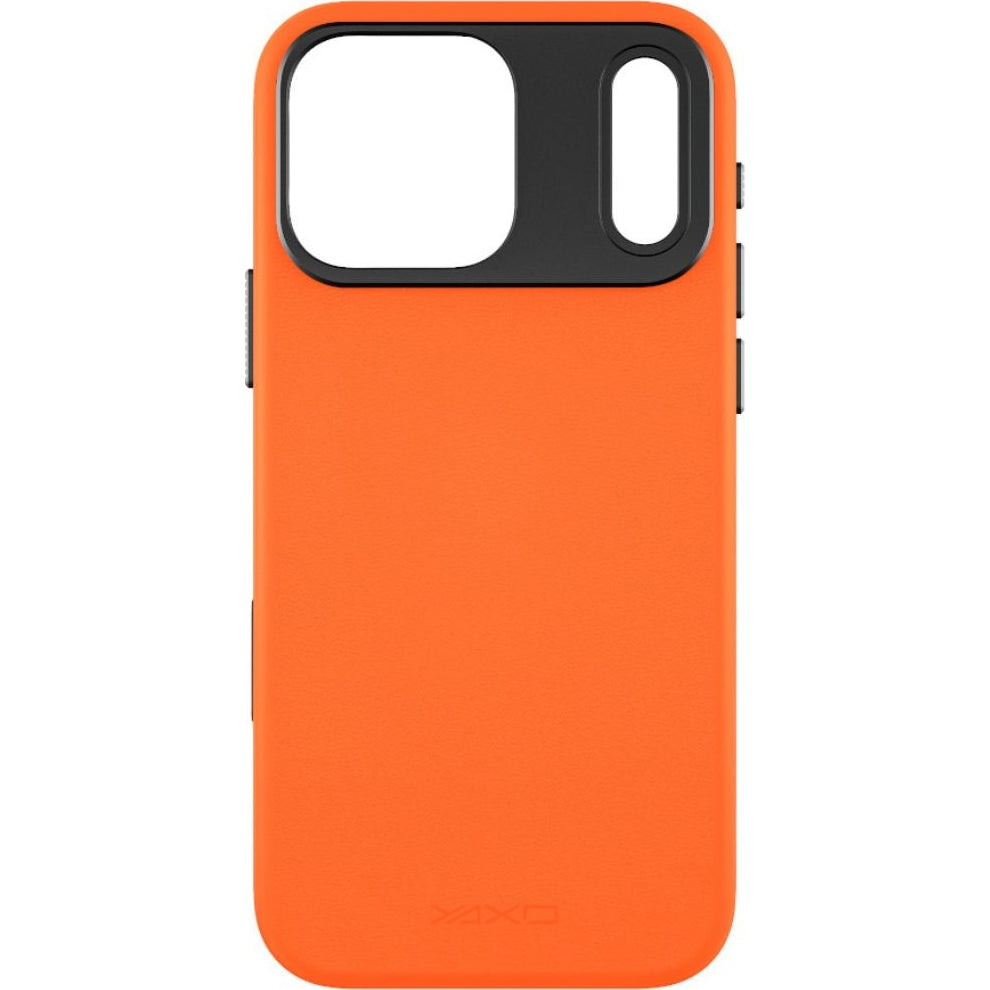 Handyhülle für iPhone 17 Pro, YAXO Leather Gear Slim Case MagSafe, Orange
