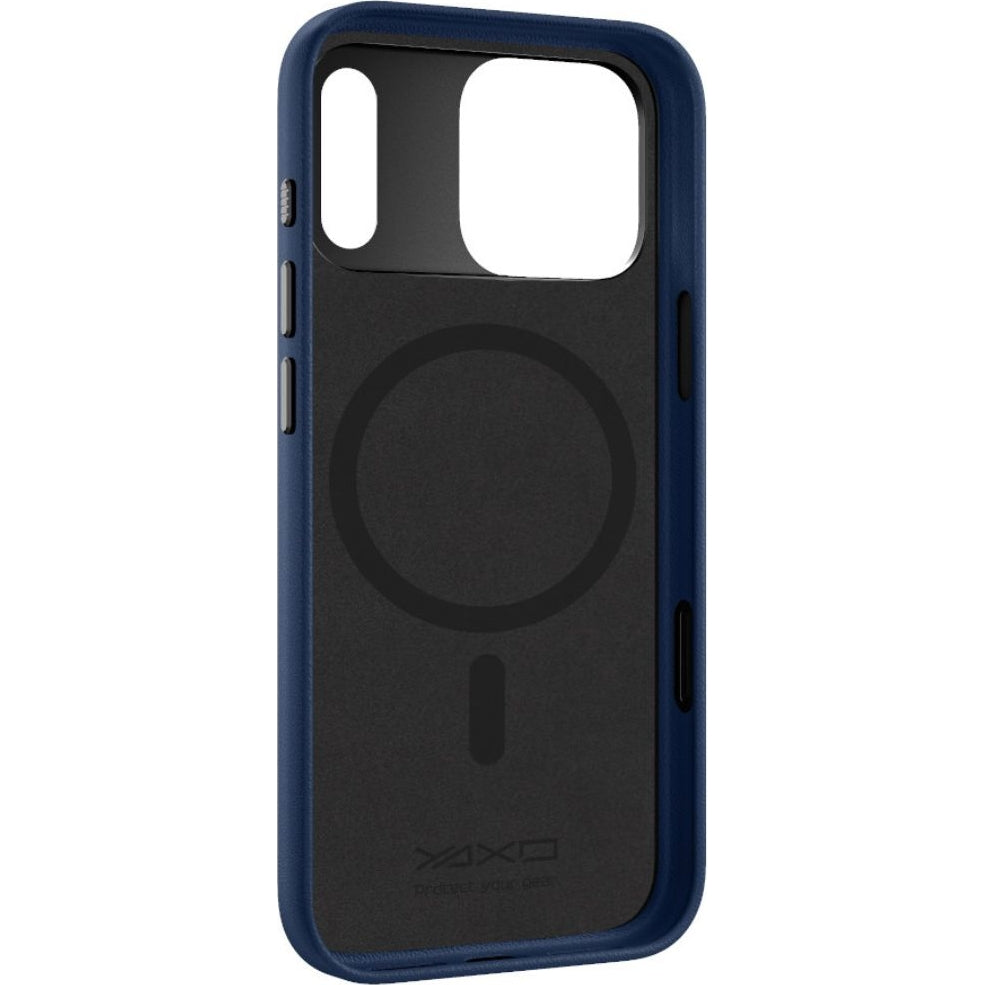 Handyhülle für iPhone 17 Pro Max, YAXO Leather Gear Slim Case MagSafe, Blau
