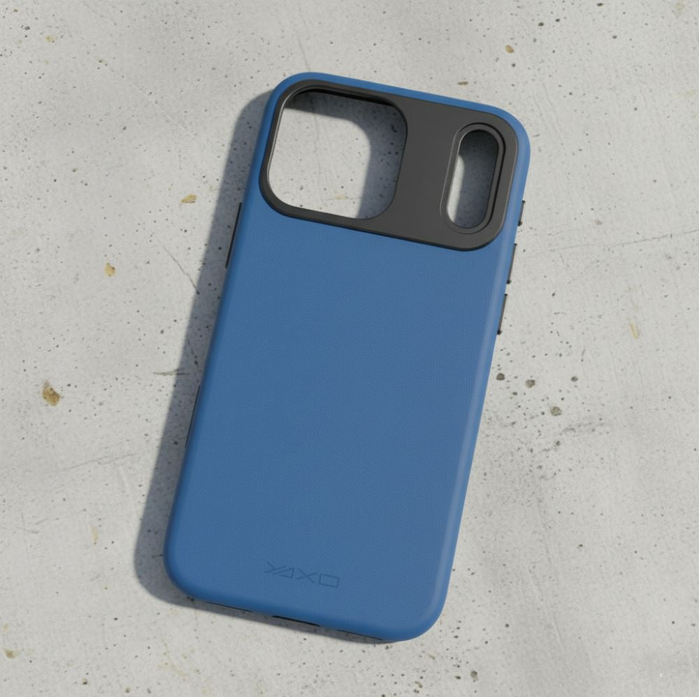 Handyhülle für iPhone 17 Pro Max, YAXO Leather Gear Slim Case MagSafe, Blau
