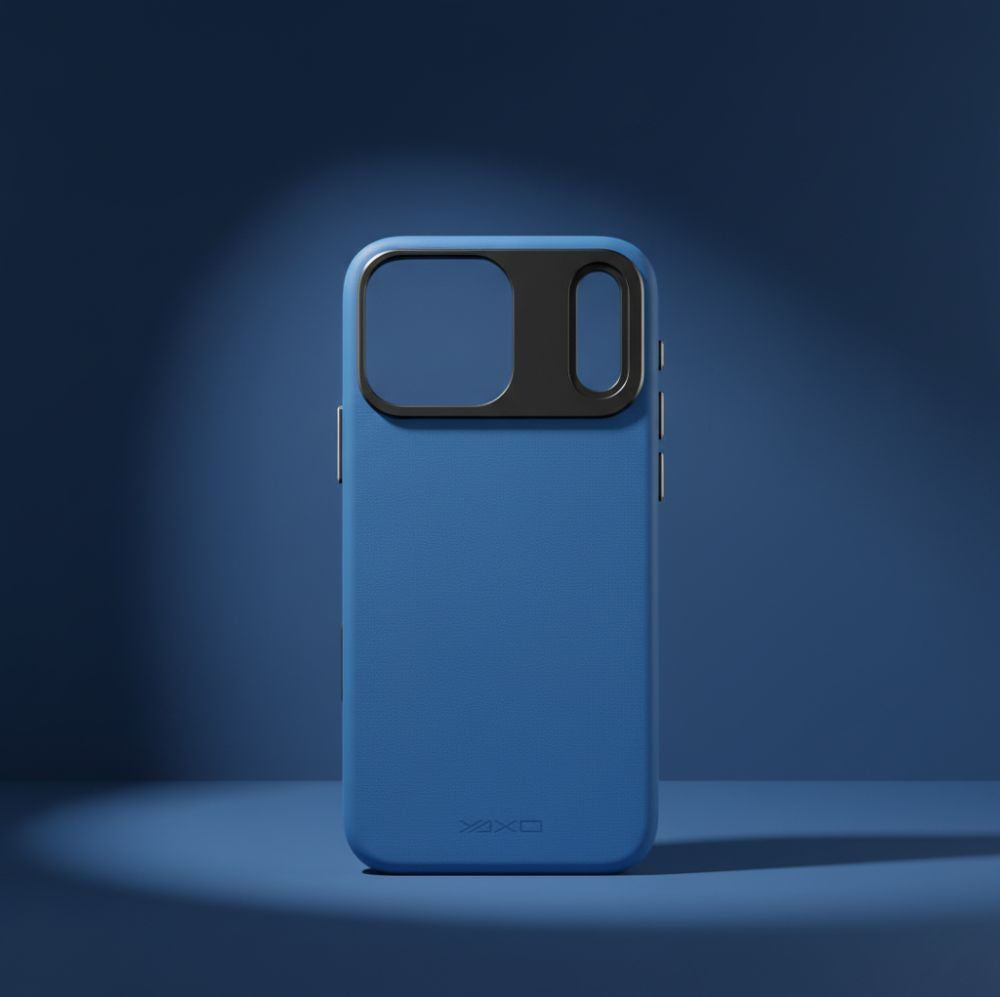 Handyhülle für iPhone 17 Pro Max, YAXO Leather Gear Slim Case MagSafe, Blau