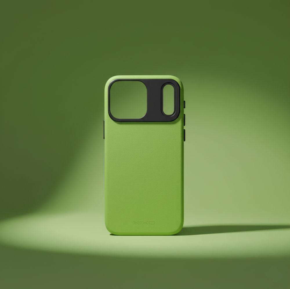 Handyhülle für iPhone 17 Pro, YAXO Leather Gear Slim Case MagSafe, Grün