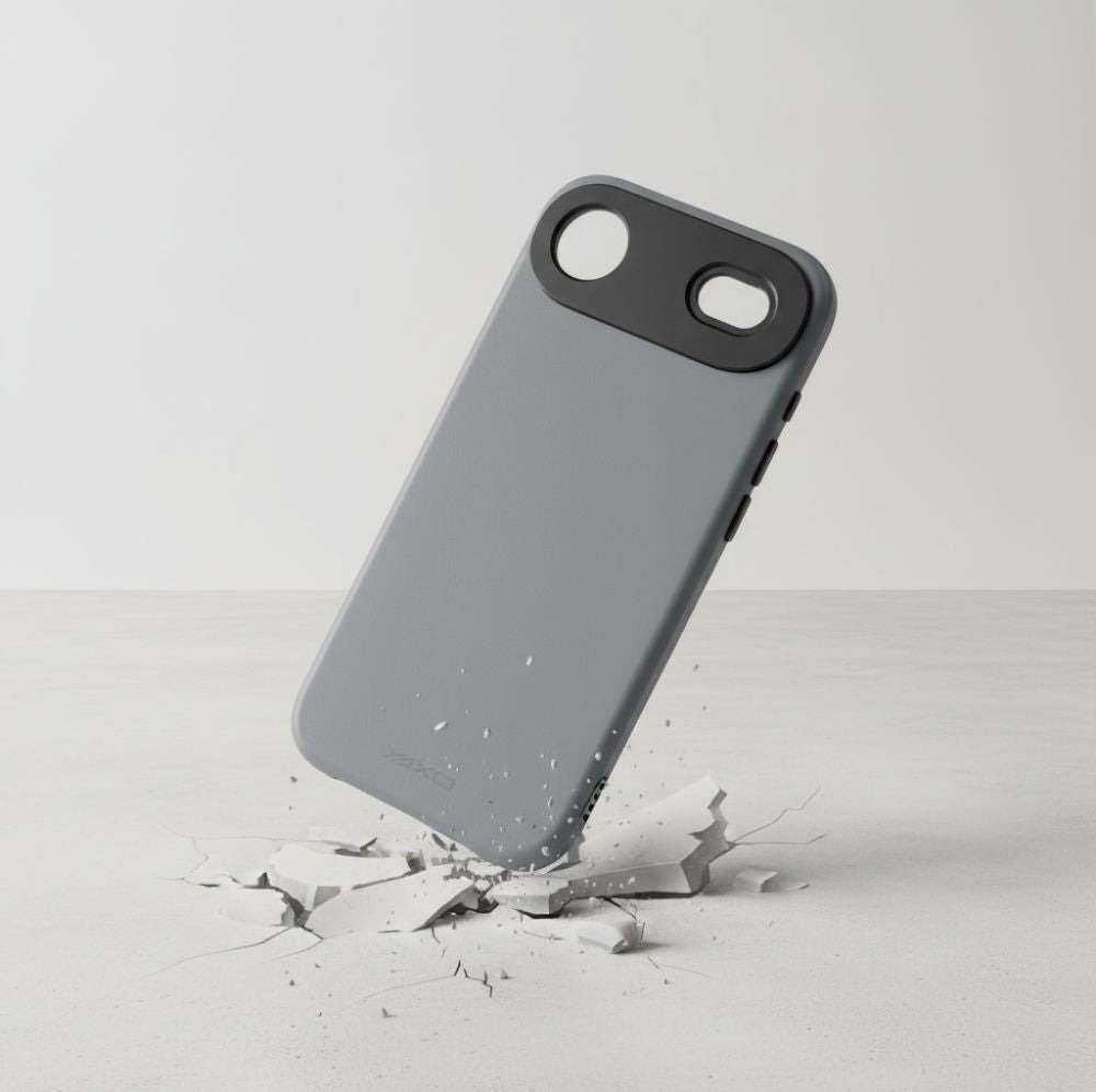 Handyhülle für iPhone Air, YAXO Leather Gear Slim Case MagSafe, Grau