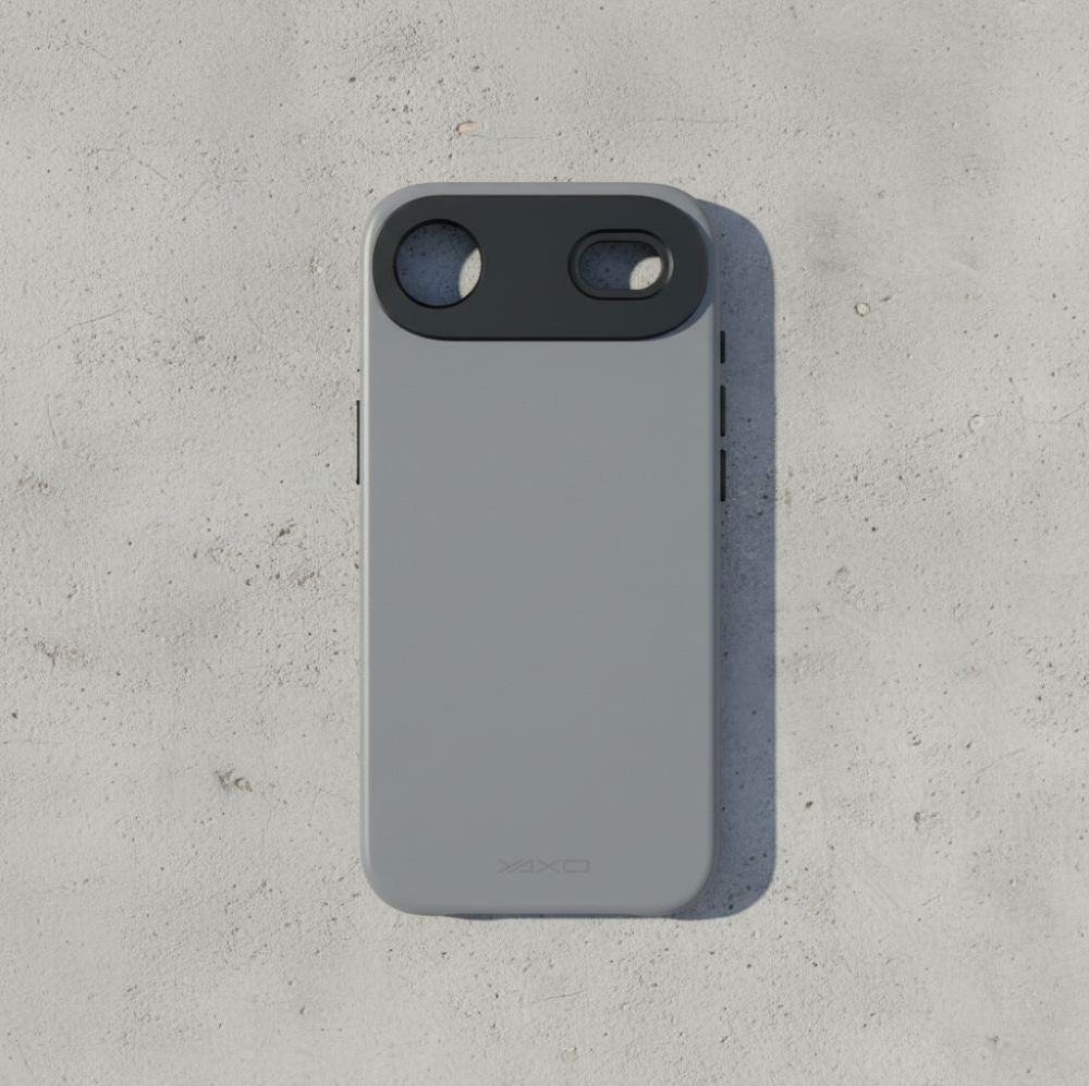 Handyhülle für iPhone Air, YAXO Leather Gear Slim Case MagSafe, Grau