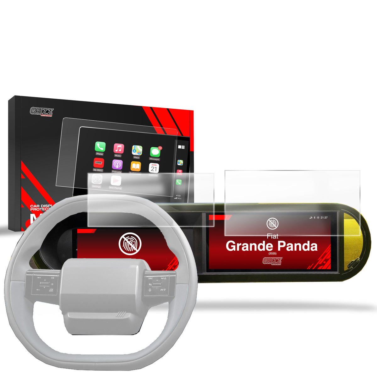 Matte Autodisplayfolie für Fiat Grande Panda 10,25" (2025-2026), Grizz Protector