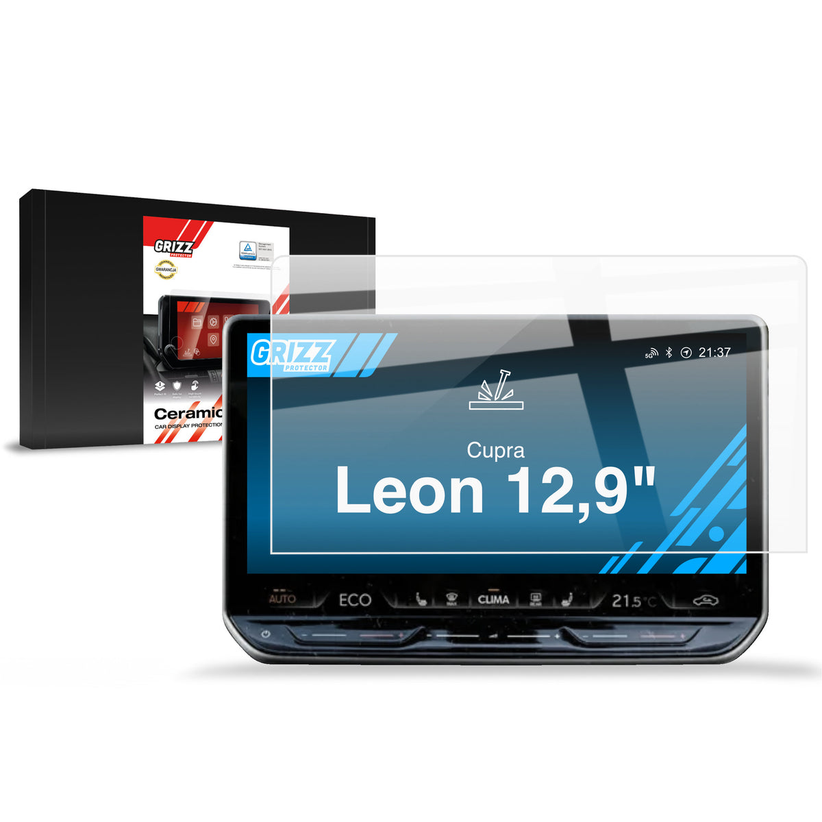 Keramische Autodisplayfolie für Cupra Leon 12,9" (2024-2026), Grizz Protector