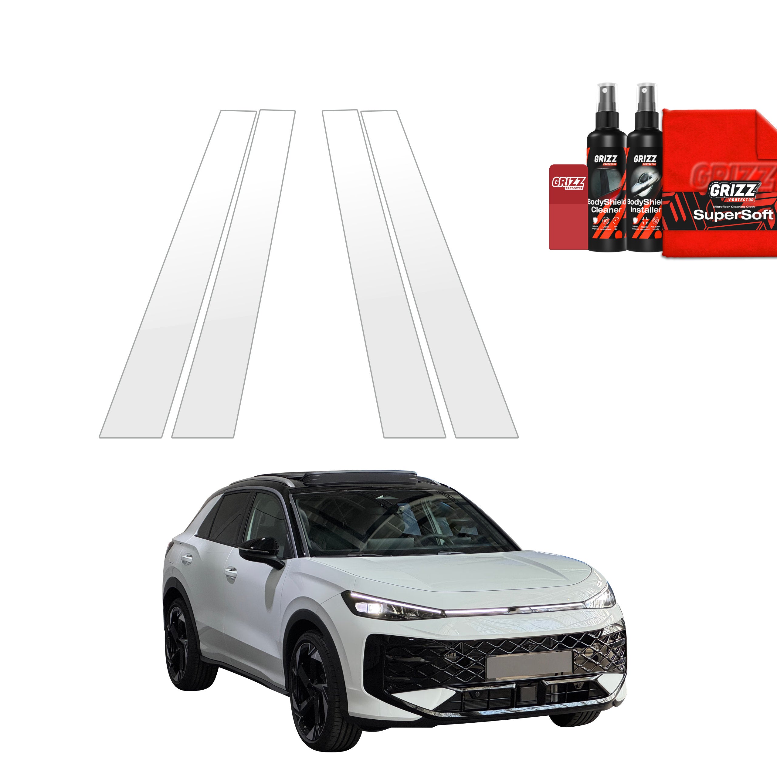 4in1 Schutzfolie Grizz Protector für B-Säule - Volkswagen T-Roc (2025-2026)