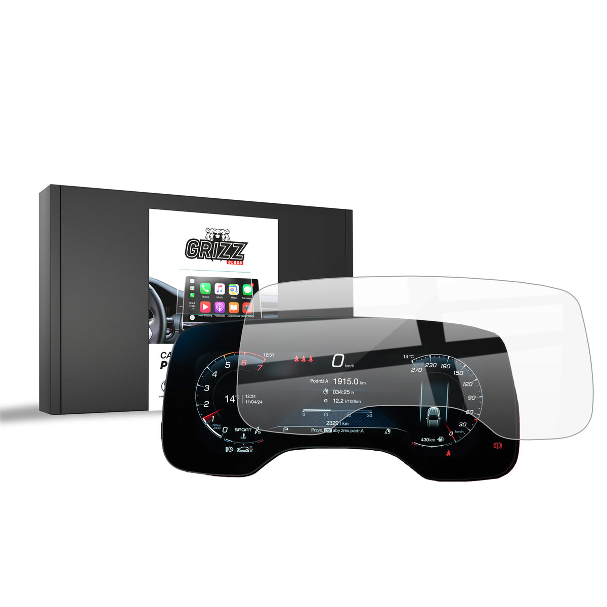 Keramische Autodisplayfolie für Maserati Grecale Virtual Cockpit (2023-2026), Grizz Protector