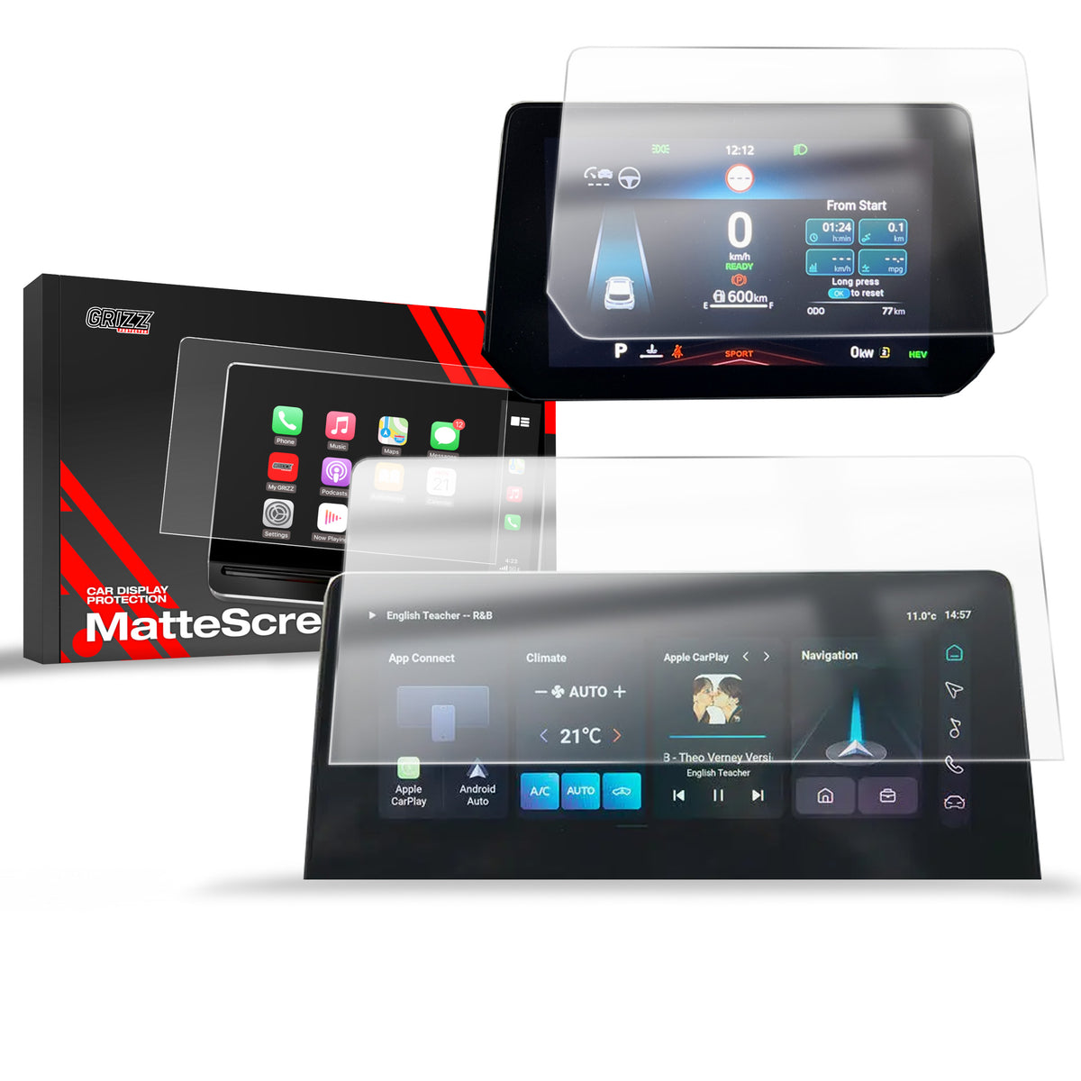 Matte Autodisplayfolie 2in1 für MG 3 10,25" (2024-2026), Grizz Protector