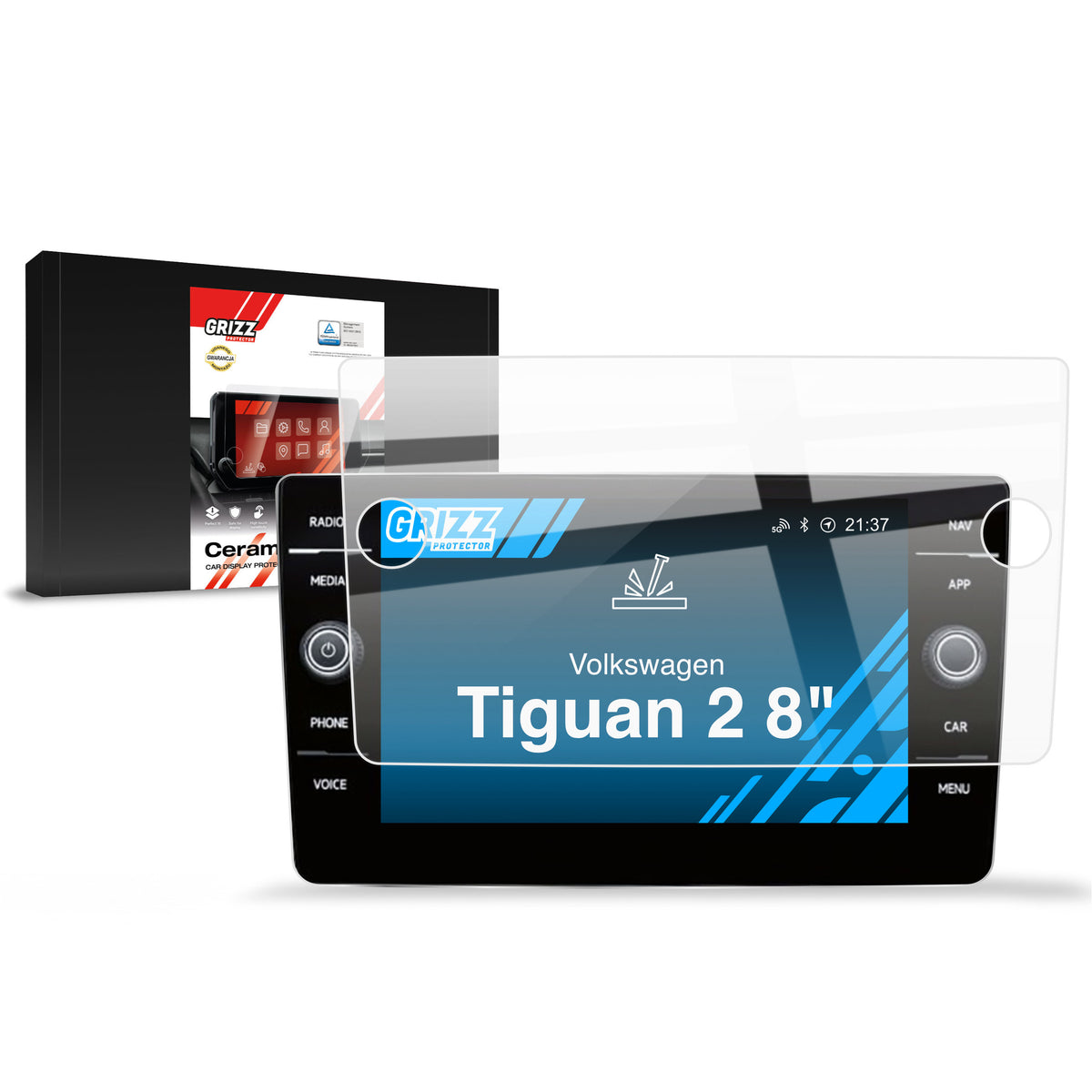 Keramische Autodisplayfolie für Volkswagen Tiguan 2 Discover Media, Grizz Protector
