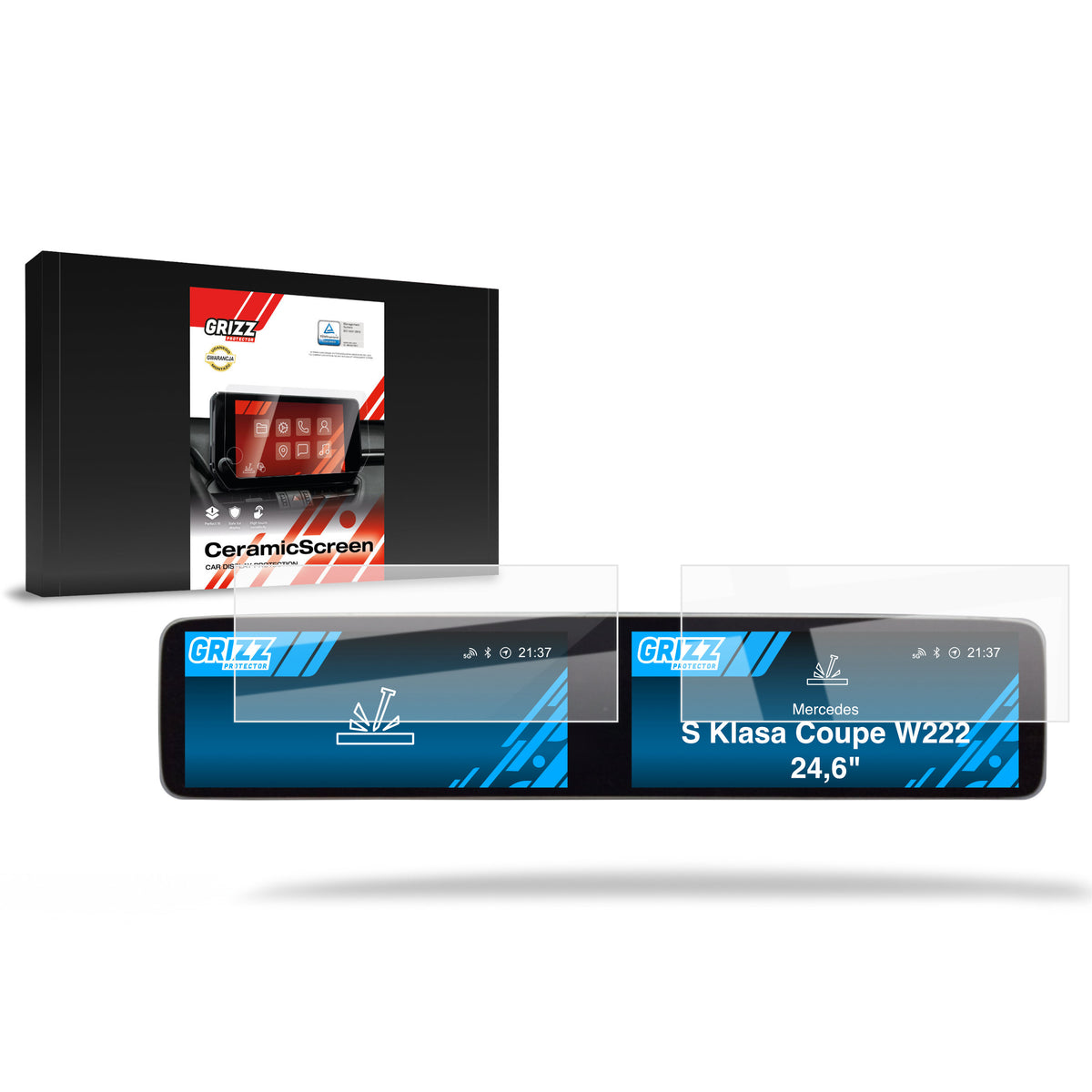 Keramische Autodisplayfolie 2in1 für Mercedes S Klasse Coupe W222 (2013-2017), Grizz Protector